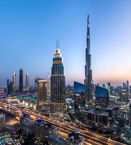 Arial shot of Dubai